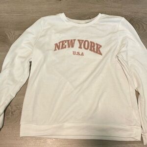 Children’s White Embroidered Creneck